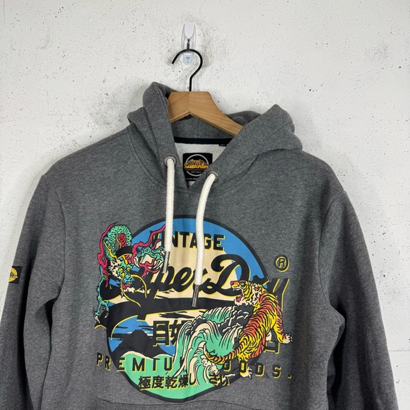 Superdry Japanese Vintage Logo Graphic Hoodie Med - Picture 2 of 7